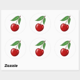 Sticker Rond Cerise rouge