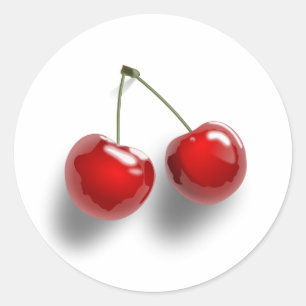 Sticker Rond Cerises délicieuses