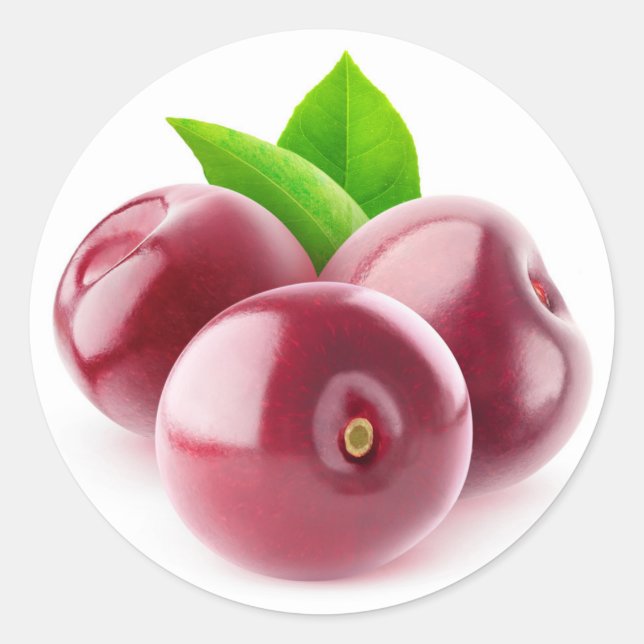Sticker Rond Cerises fraîches (Devant)