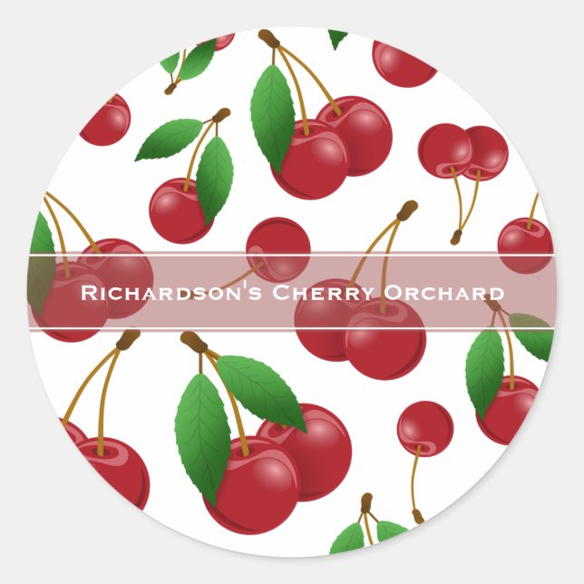 Sticker Rond cerises sucrées en été (Devant)