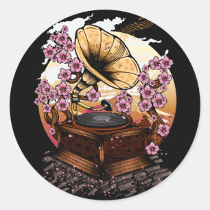 Sticker Rond Cerry Blossom
