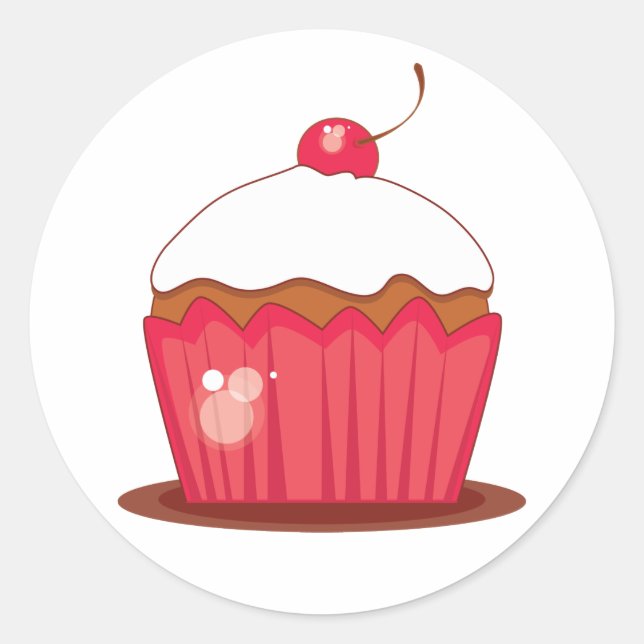 Sticker Rond Cerry Cupcake Coordination Enveloppe Phoques (Devant)