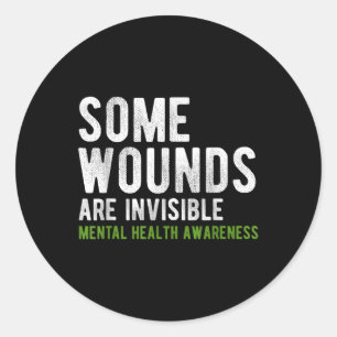 Sticker Rond Certaines blessures sont invisibles Sensibilisatio