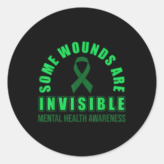Sticker Rond Certaines blessures sont invisibles Sensibilisatio