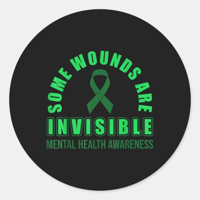Sticker Rond Certaines blessures sont invisibles Sensibilisatio (Devant)