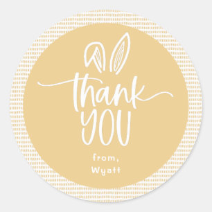 Sticker Rond Certains Bunny Anniversaire Merci de fête classiqu