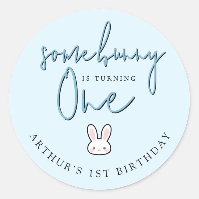 Sticker Rond Certains lapin a un an 1ère célébration d'annivers (Devant)