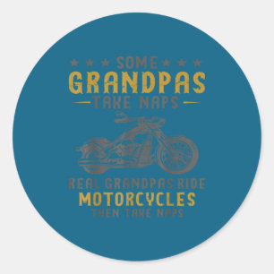 Sticker Rond Certains papas font la sieste Les vrais papas roul