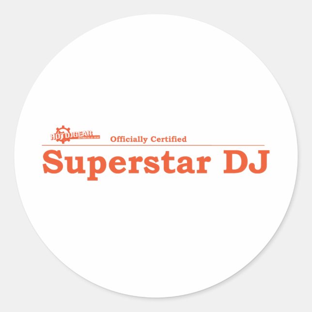 Sticker Rond Certifié DJ Super Star (Devant)
