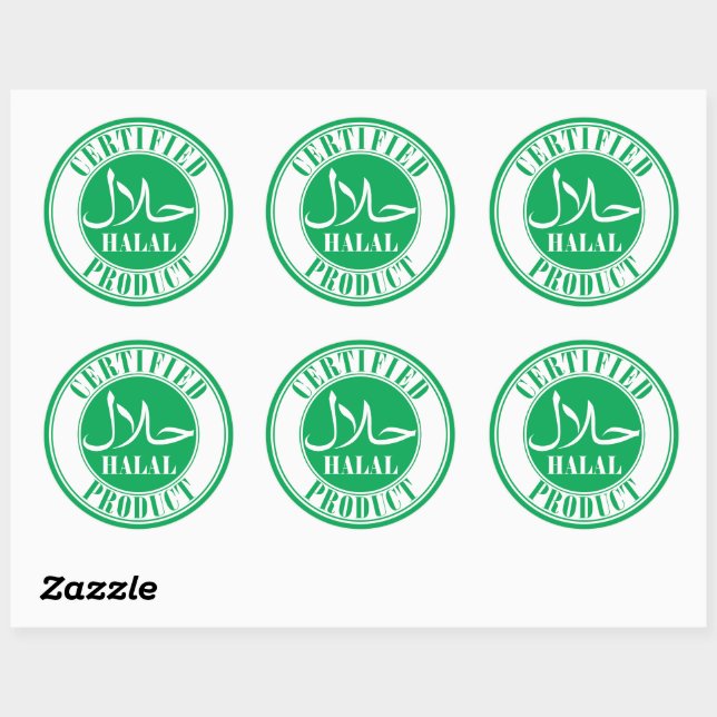 Sticker Rond certifié Halal (Feuille)