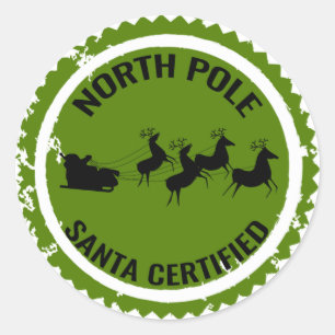 Sticker Rond Certifié North Ple Père Noël