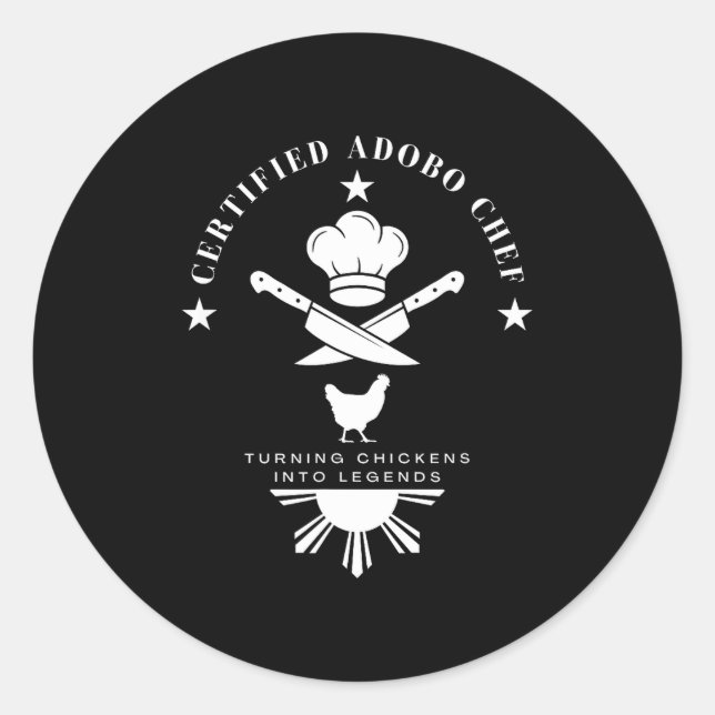Sticker Rond Certified Adobo Chef New Filino Graphics Statement (Devant)