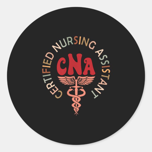 Sticker Rond Certified Nurse Istant Certified Nursing Istant Cn (Devant)