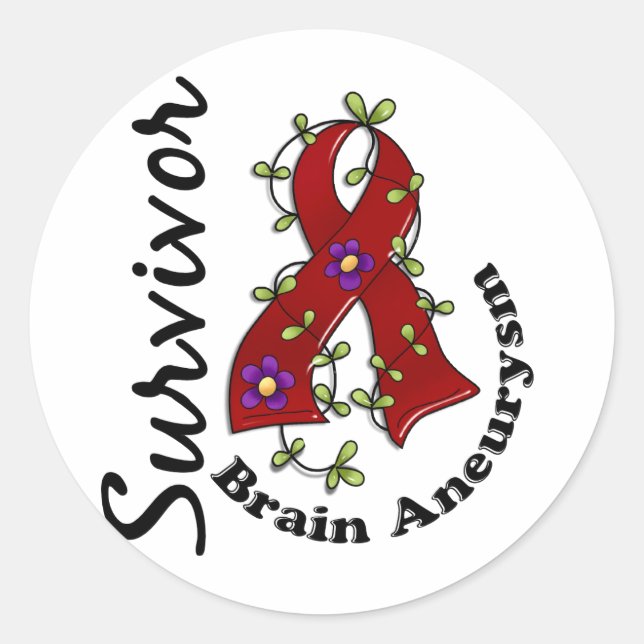 Sticker Rond Cerveau Aneurysme Survivant 15 (Devant)