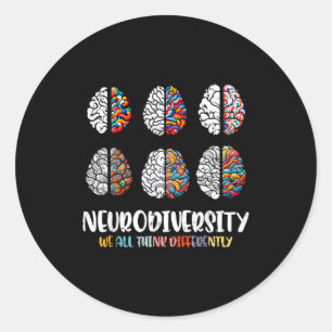 Sticker Rond Cerveau autistique neurodiversité asd sensibilisat