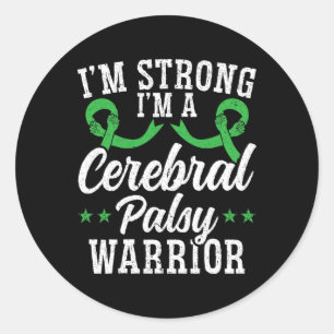 Sticker Rond Cerveau de sensibilisation à la paralysie cérébral
