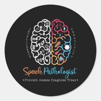 Sticker Rond Cerveau D'Un Discours Pathologiste Langue Discours