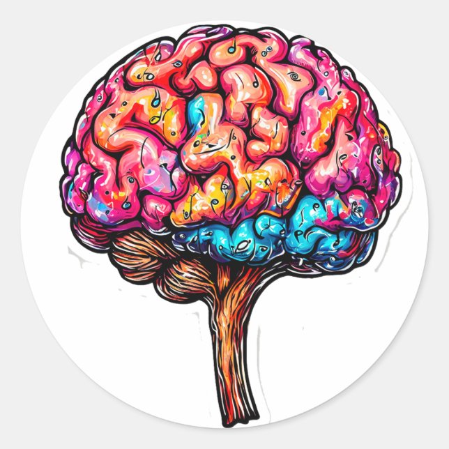 Sticker Rond Cerveau humain (Devant)