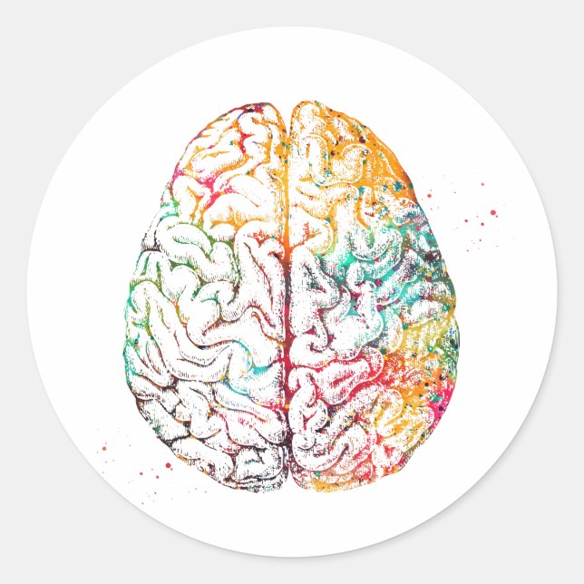 Sticker Rond Cerveau humain (Devant)