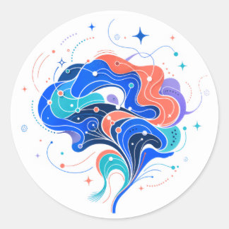 Sticker Rond Cerveau Neurodivergent 