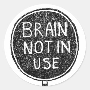 Sticker Rond Cerveau non utilisé - excuses Carte postale