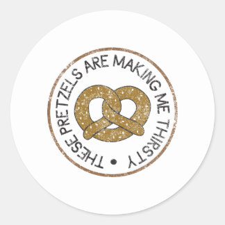 Sticker Rond Ces Pretzels Me Font Soif