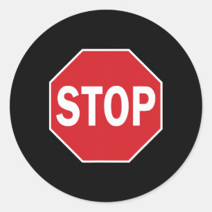 Sticker Rond Cessez de signer Cadeau Novelty Road Signes Hallow