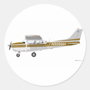 Sticker Rond Cessna 172 Skyhawk Brown