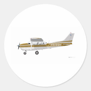 Sticker Rond Cessna 172 Skyhawk Brown