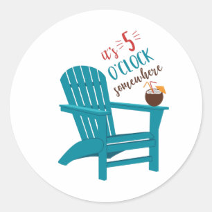 Sticker Rond C'est 5 heures