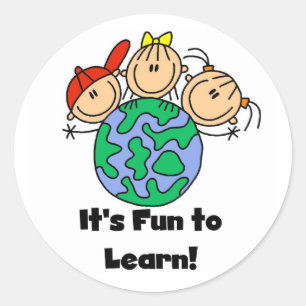 Sticker Rond C'est amusant d'apprendre