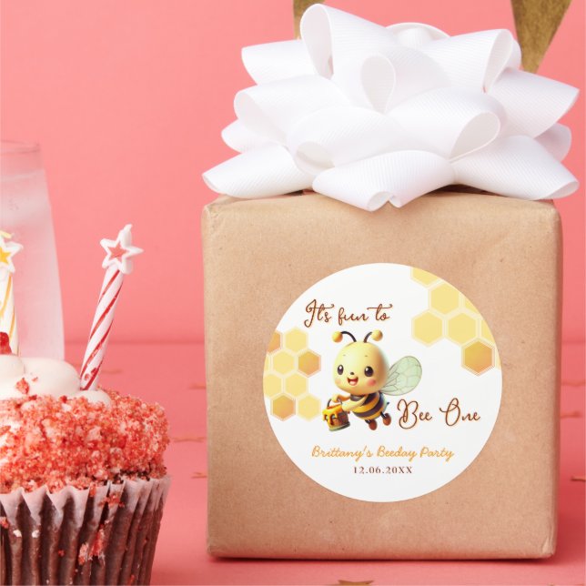 Sticker Rond C'est amusant d'être une abeille de miel Anniversa (Fête)