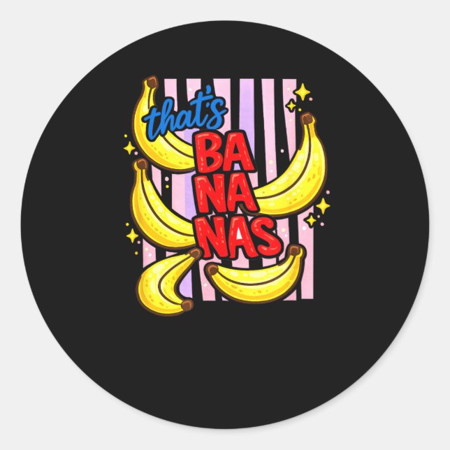 Sticker Rond C'est Bananas Été Fruit Alimentation Jeu de mots (Devant)