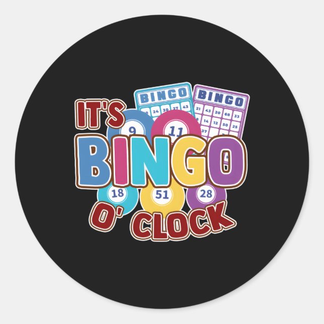 Sticker Rond C'Est Bingo O'Clock Casino Bingo Gambling Bingo Ca (Devant)