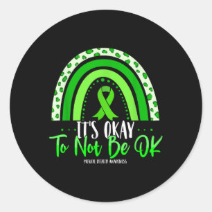 Sticker Rond C'Est Bon De Ne Pas Être D'Accord Green Ribbon Men
