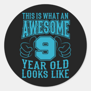 Sticker Rond C'EST CE QUI EST UN MAGNIFIQUE 9 ANS, 9ème annive