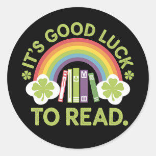 Sticker Rond C'est Chanceux De Lire La Bibliothécaire Irlandais