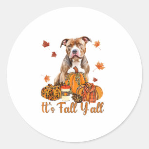 Sticker Rond C'est Chute Y'all Pitbull Chien Chute Écharpe Auto