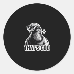 Sticker Rond C'est Coo - Pigeon Drôle Avec Des Lunettes De Sole