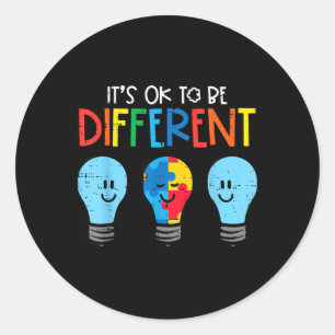 Sticker Rond C'est correct d'être différent Ampoule Sensibilisa