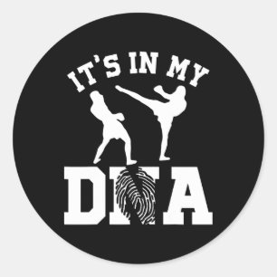 Sticker Rond C'est Dans Mes Cadeaux De Kickboxing Adn
