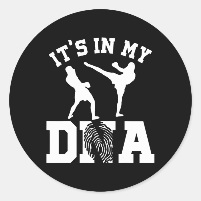 Sticker Rond C'est Dans Mes Cadeaux De Kickboxing Adn  (Devant)