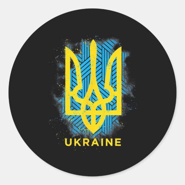 Sticker Rond C'est dans mon ADN Cadeaux ukrainiens Vyshyvanka K (Devant)