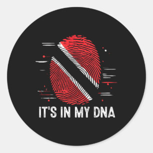 Sticker Rond C'est Dans Mon Adn Drapeau De La Trinité-et-Tobago