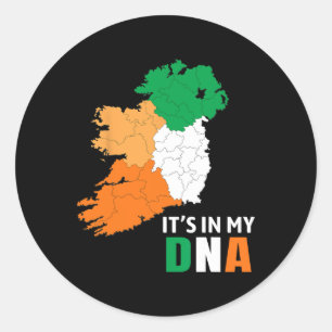 Sticker Rond C'est Dans Mon Adn Irlande Drapeau Irlandais Cadea