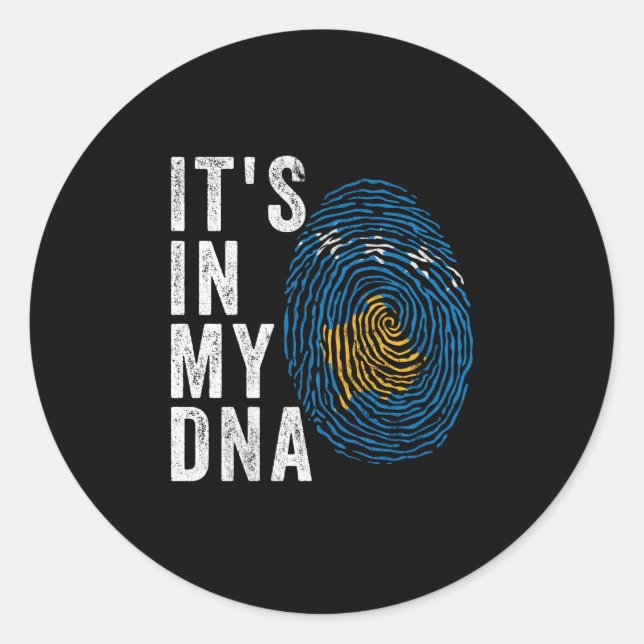 Sticker Rond C'est dans mon ADN - Le drapeau du Kosovo (Devant)