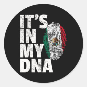 Sticker Rond C'est dans mon Adn Mexicain drapeau Cinco De Mayo