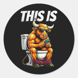 Sticker Rond C'est de la Merde - Toilettes Humour de Vache Bs