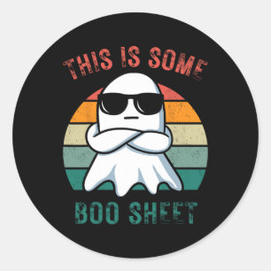 Sticker Rond C'Est Drôle C'Est Un Boo Sheet Ghost Halloween Hom