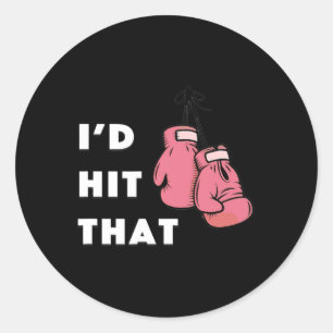 Sticker Rond C'est drôle que je frappe cette boîte